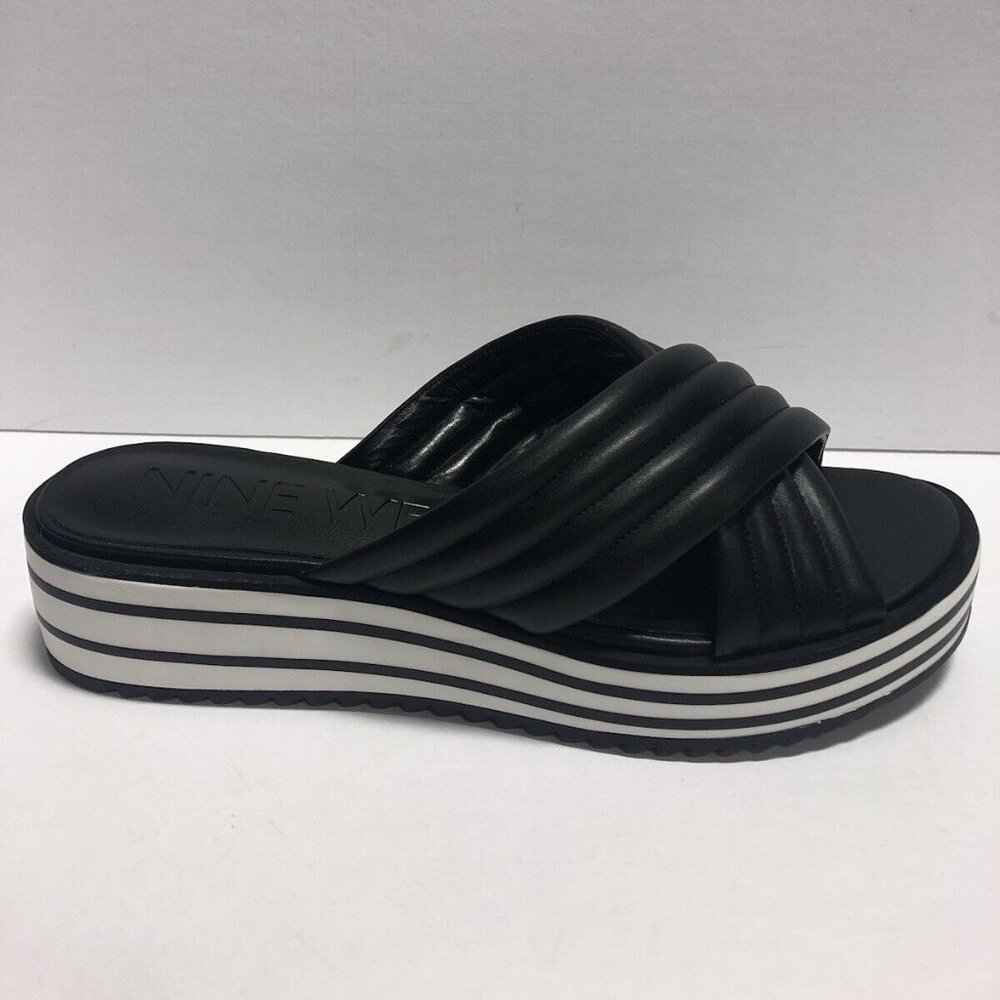 Nine West Women’s Zonita, Black Slide Sandals, Size 9.5m
